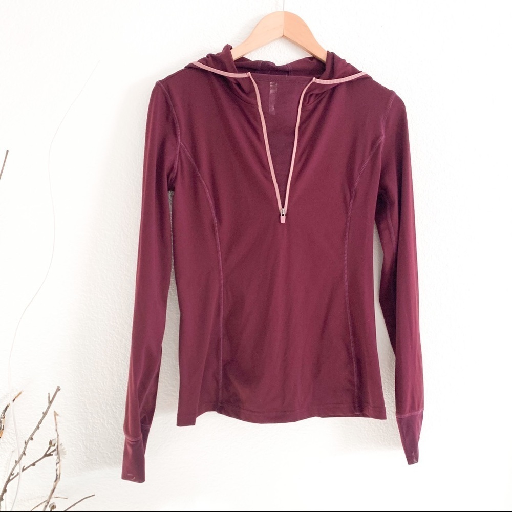 Fabletics Nara Half Zip Hoodie Burgundy Size Small